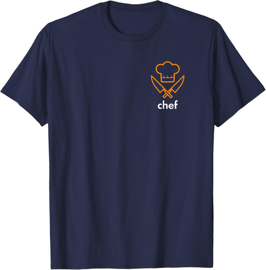 Chef Chest Pocket Knife . Kitchen, Cooking, Food T-Shirt - T-Shirt | Navy
