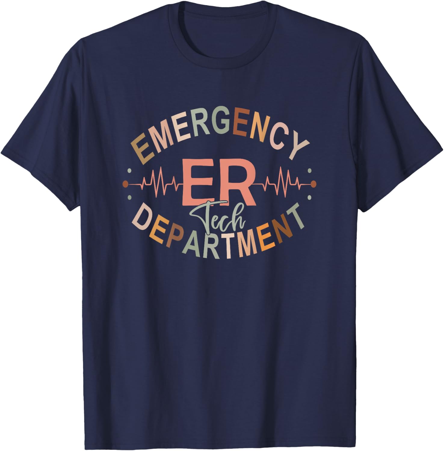 Emergency Department Nurse Tech Emergency Room Tech Back Of T-Shirt - T-Shirt | Navy