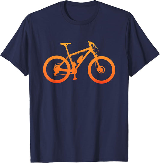 Mountain Bike Minimalist Graphic, Cycling Lovers Men Women T-Shirt - T-Shirt | Navy