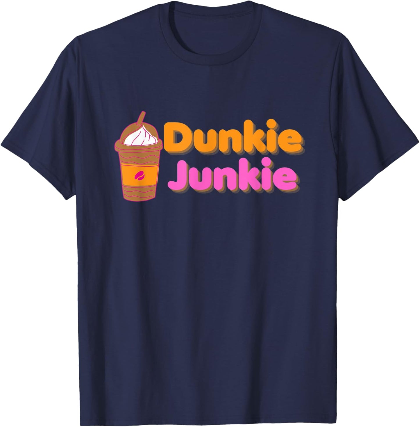 Dunkie Junkie Funny Coffee Saying T-Shirt - T-Shirt | Navy