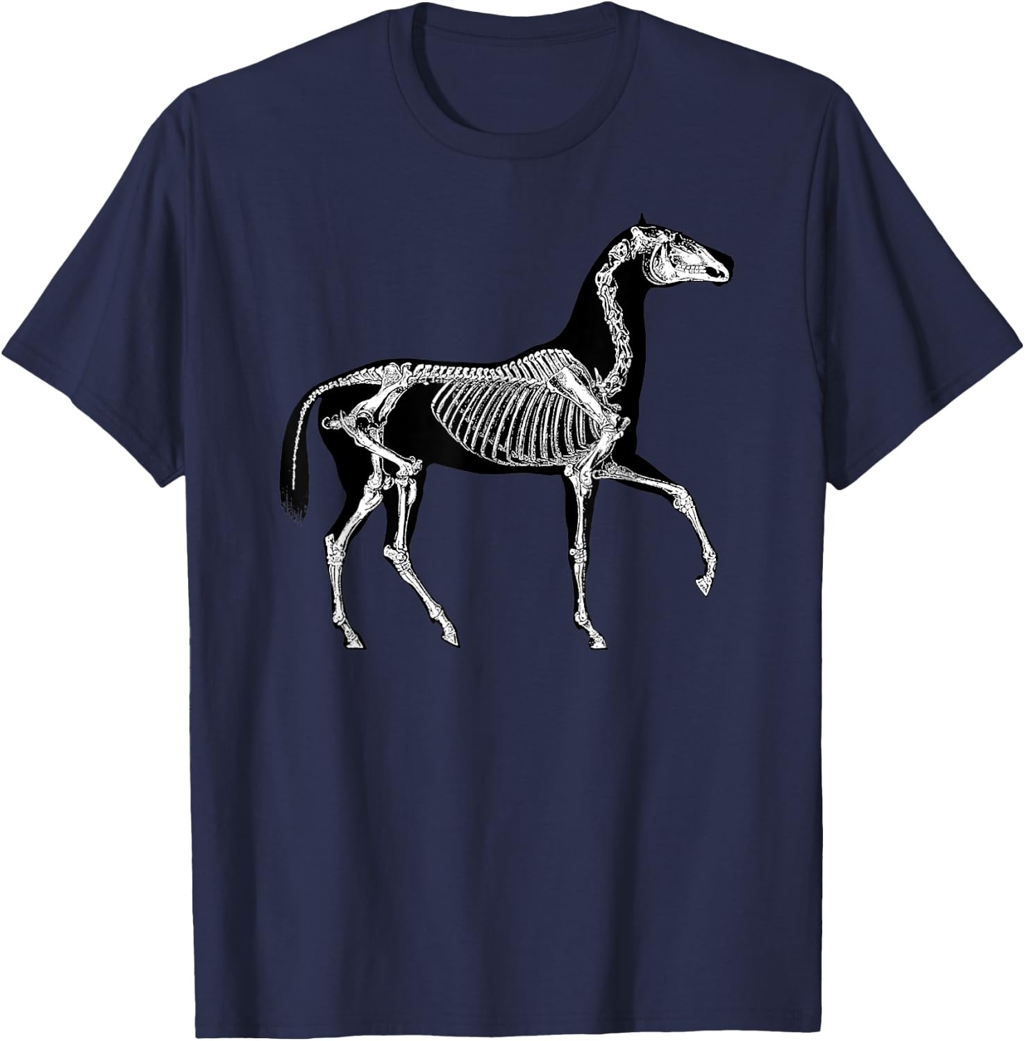 Horse Skeleton Halloween Skeletal Anatomy T-Shirt - T-Shirt | Navy