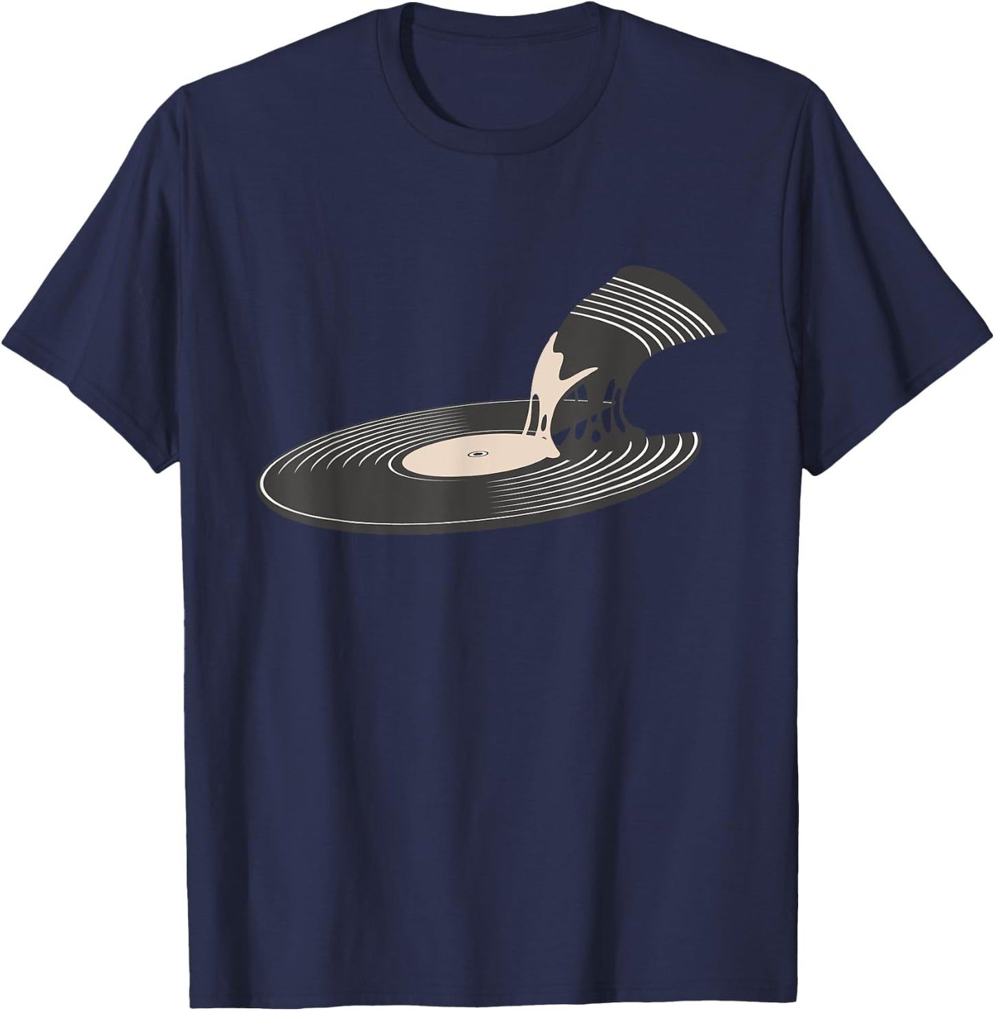 Vinyl Record Pizza Slice - Collector Music Lover RPM T-Shirt - T-Shirt | Navy