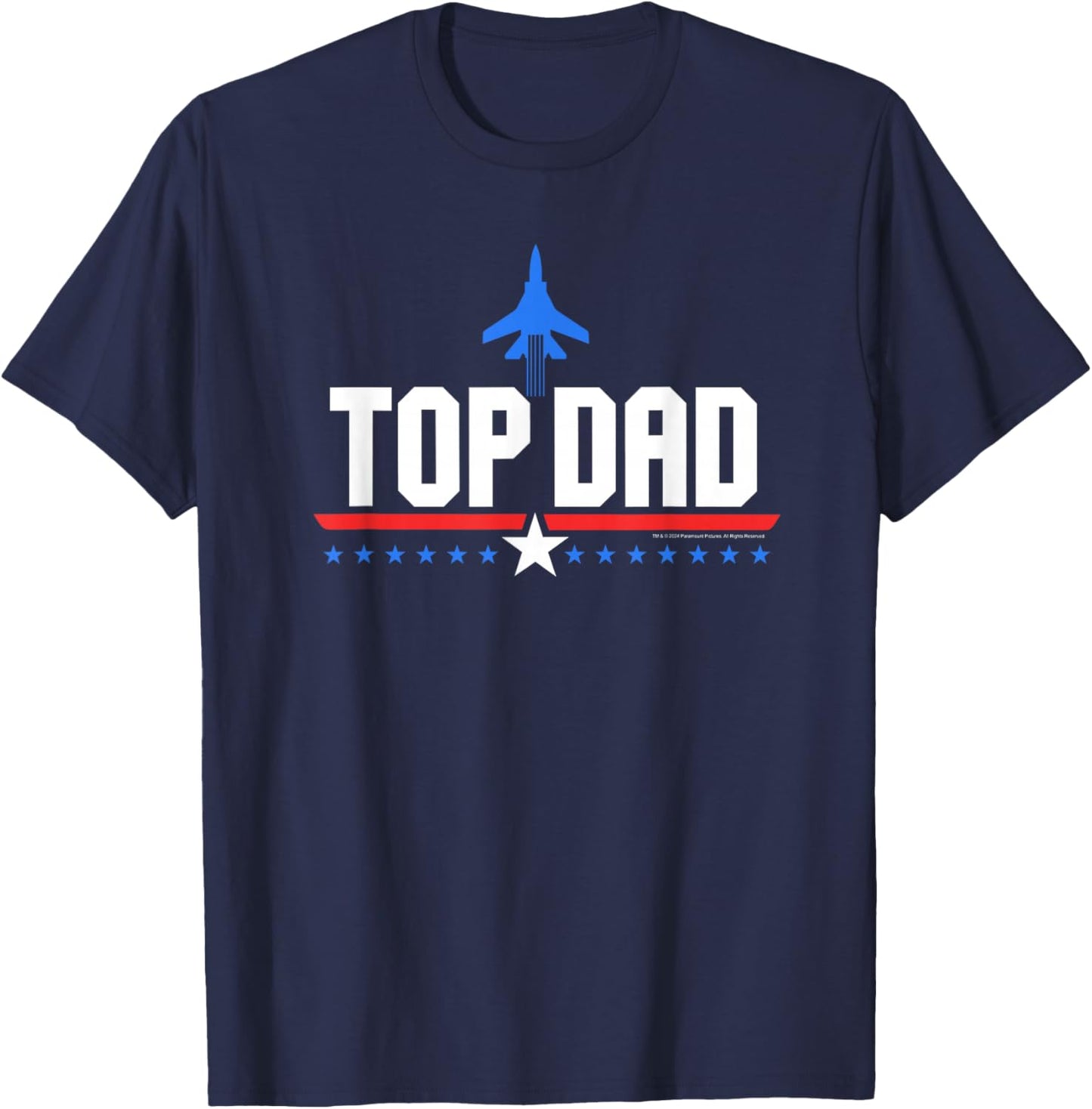 Top Gun Top Dad Father's Day Action Movie Logo T-Shirt - T-Shirt | Navy