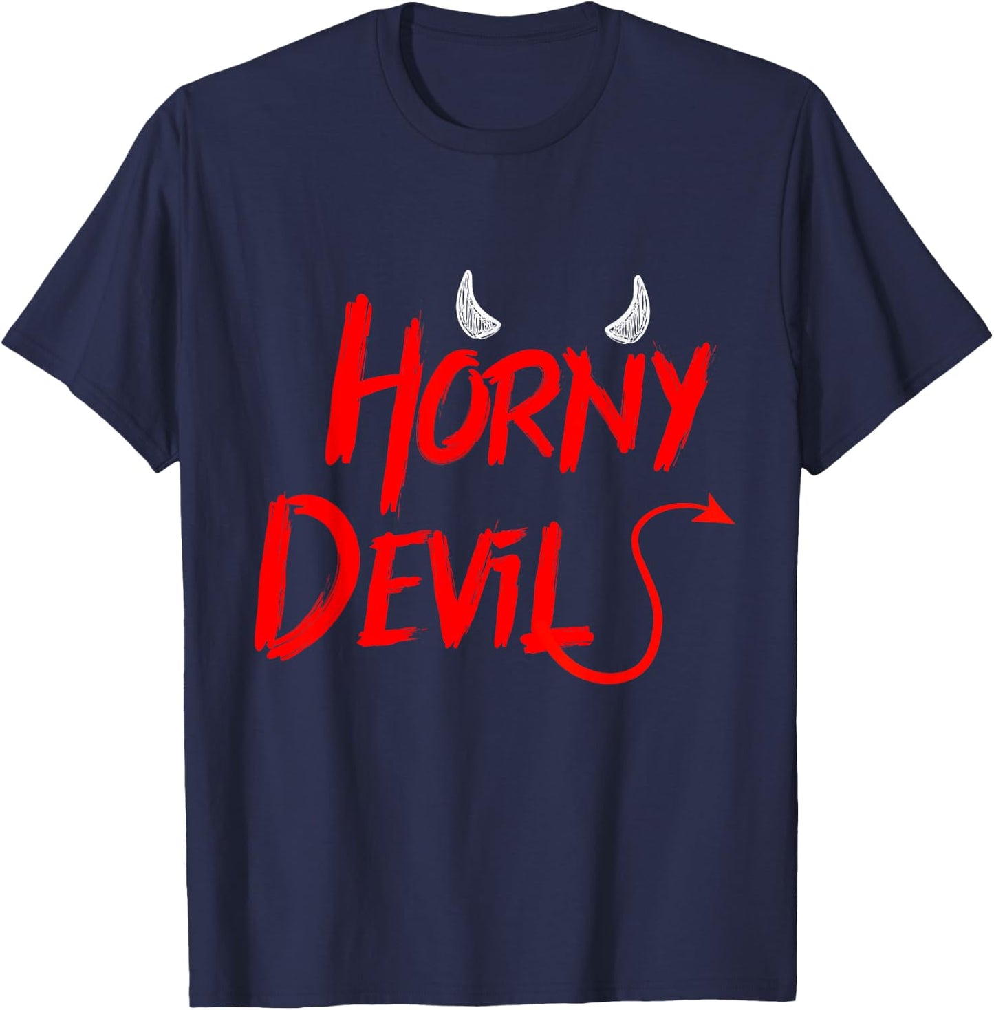 Funny Halloween Costume Horny Devil T-Shirt - T-Shirt | Navy