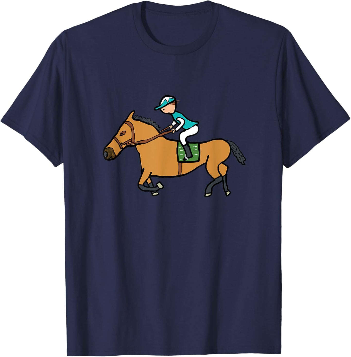Horse Racing T-Shirt - T-Shirt | Navy