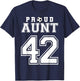 Number 42 Custom Proud Soccer Futbol Aunt Personalized T-Shirt - T-Shirt | Navy