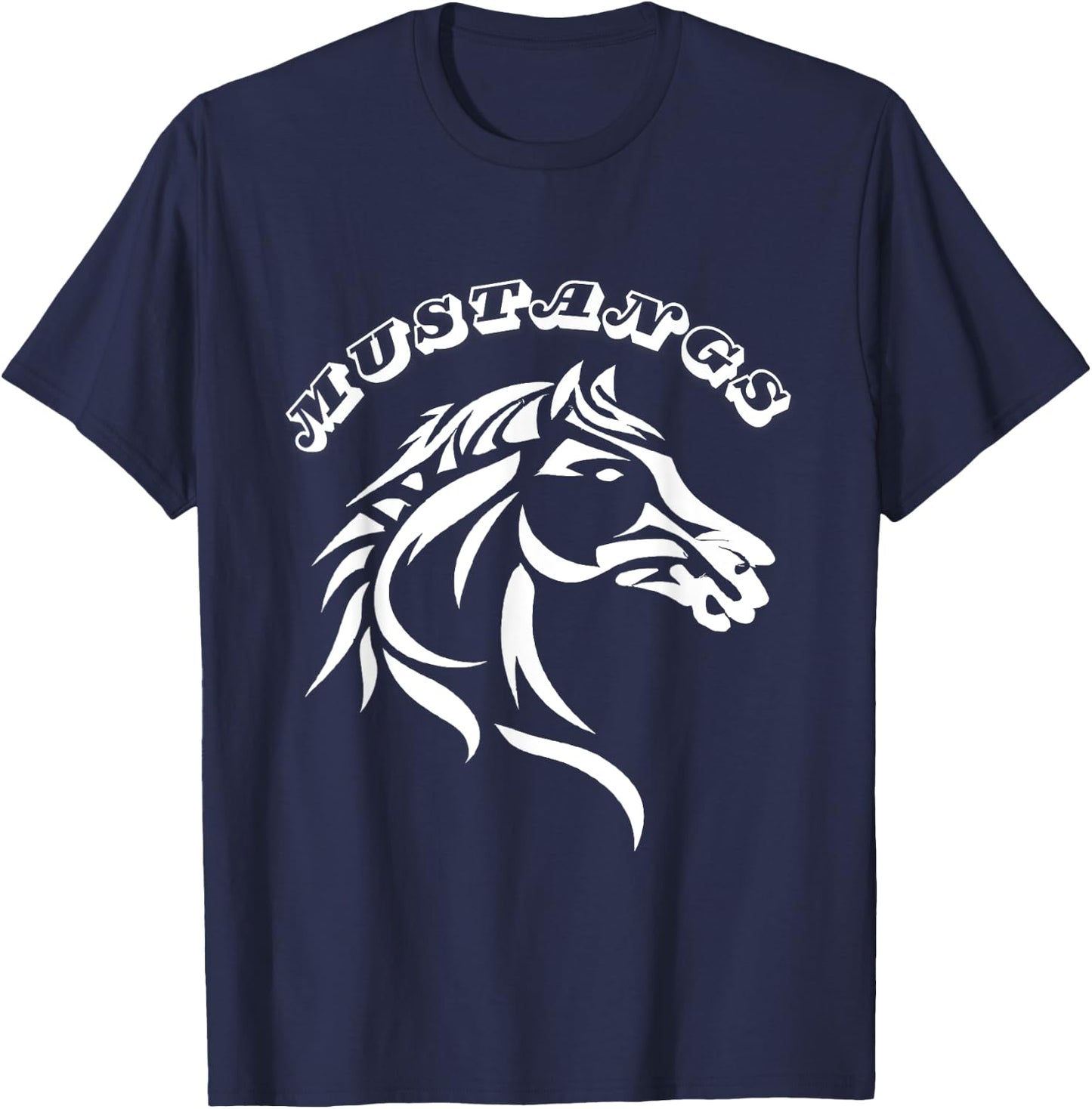 Mustangs Teacher Student School Sports Fan Team Spirit Men Women Girls Kids T-Shirt - T-Shirt | Navy