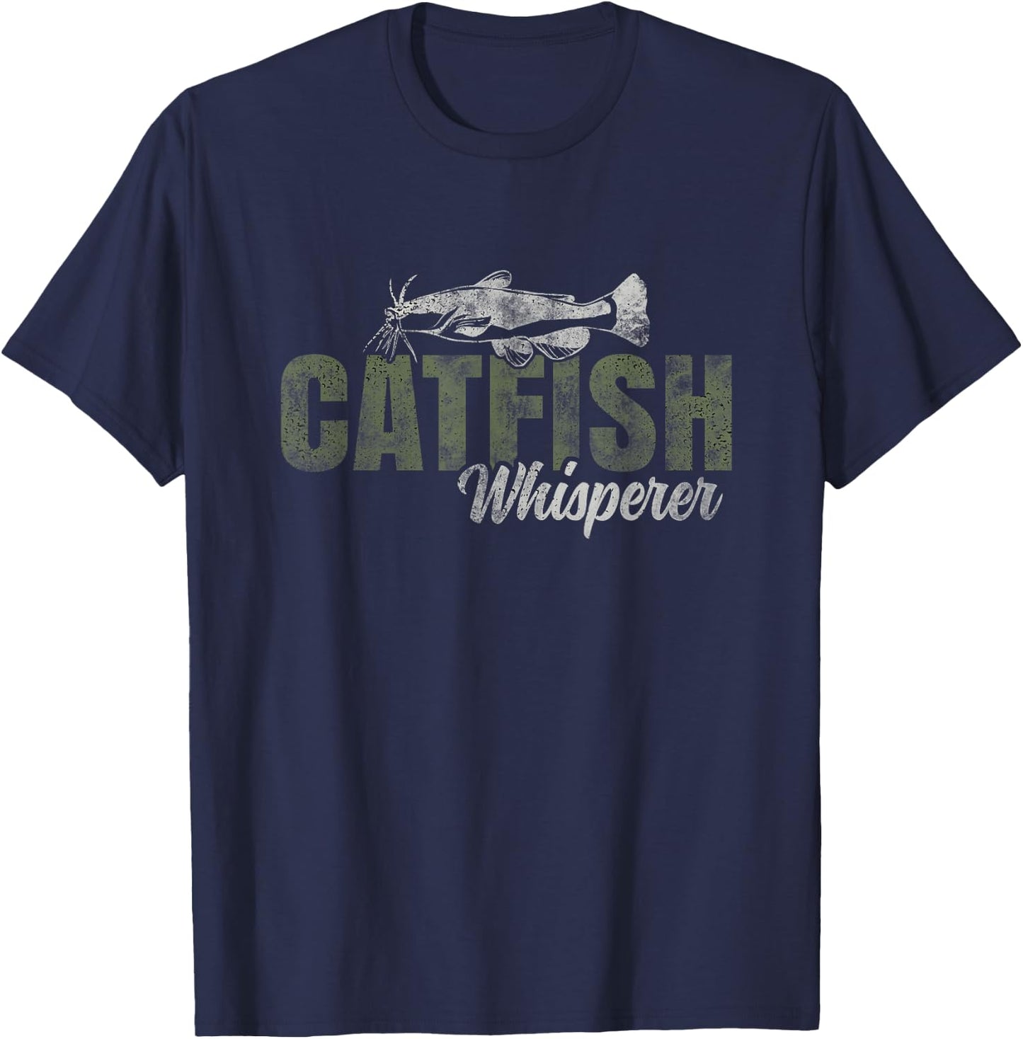 Catfishing Tackle Fishing Setup Trolling Catfish Whisperer T-Shirt - T-Shirt | Navy