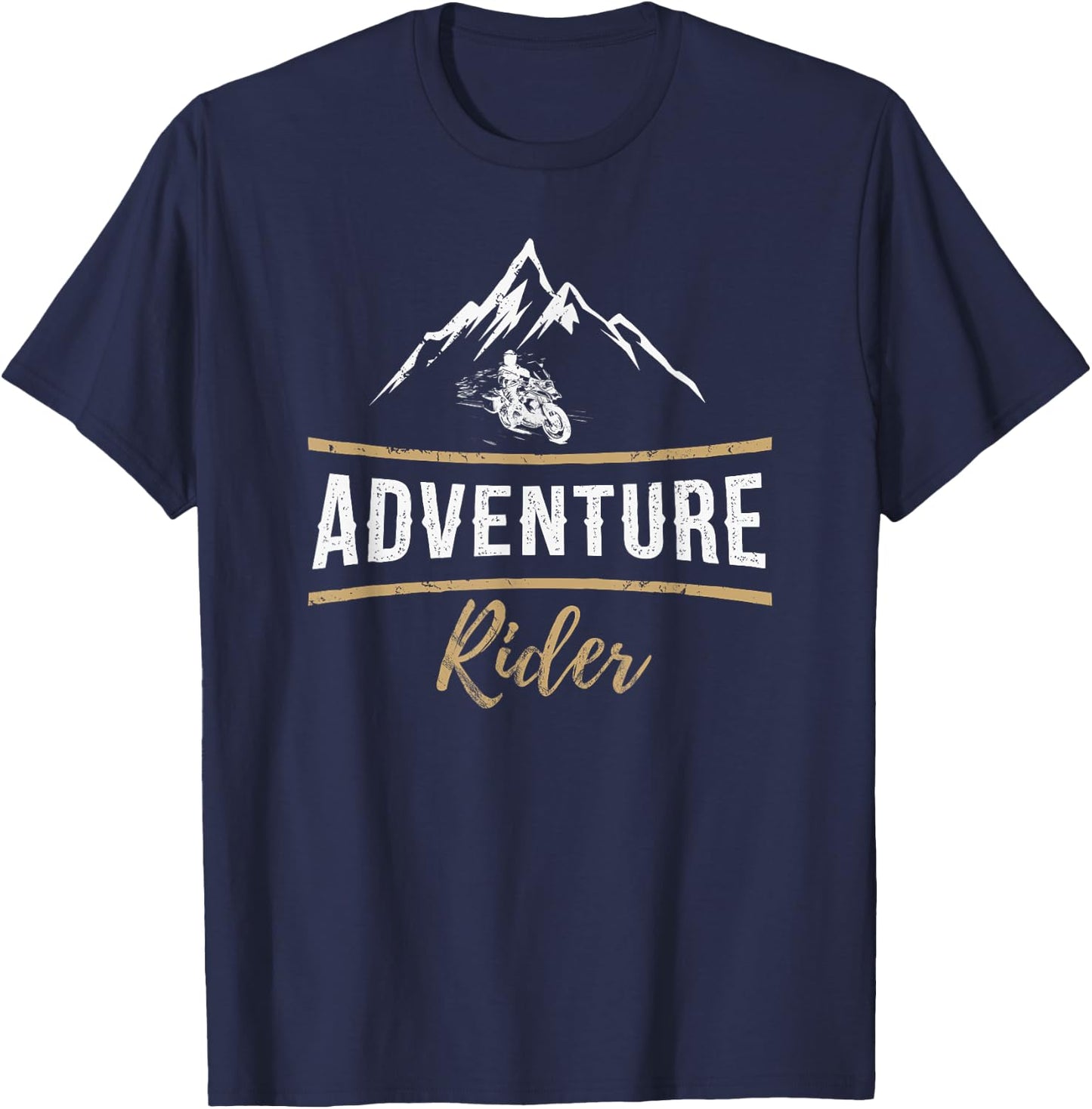 Adventure Rider Motorcycle Camping T-Shirt - T-Shirt | Navy