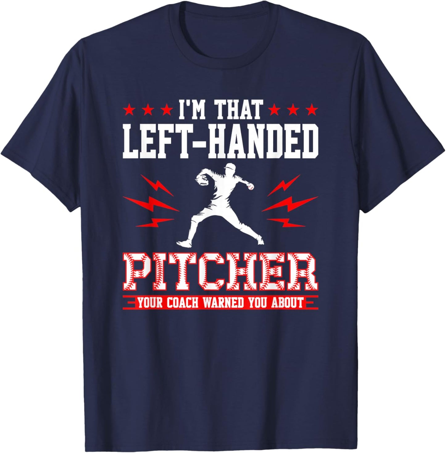Lefty Baseball Southpaw Left-Handed Pitcher T-Shirt - T-Shirt | Navy