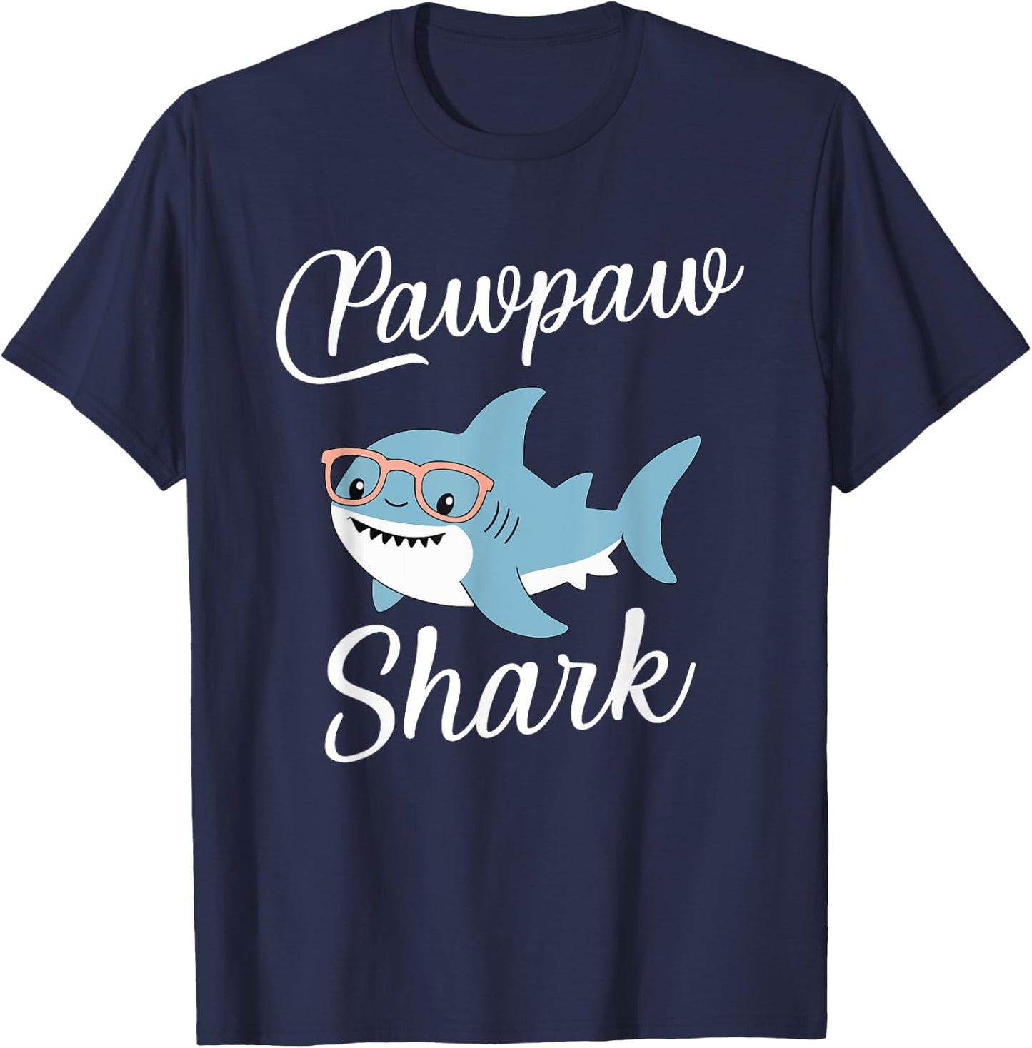 PawPaw Shark Funny Matching Family Grandpa Paw-Paw T-Shirt - T-Shirt | Navy