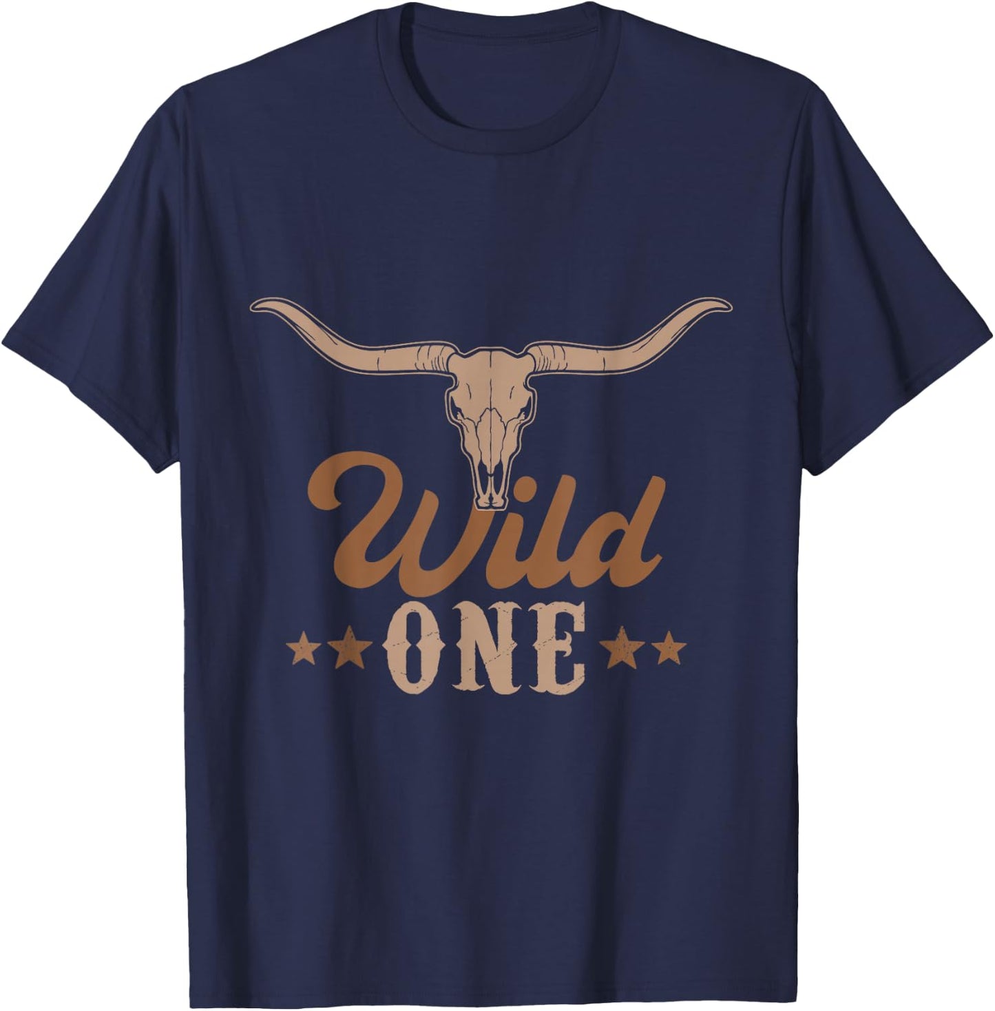 Wild One Cowboy Western Rodeo First Birthday Party Matching T-Shirt - T-Shirt | Navy