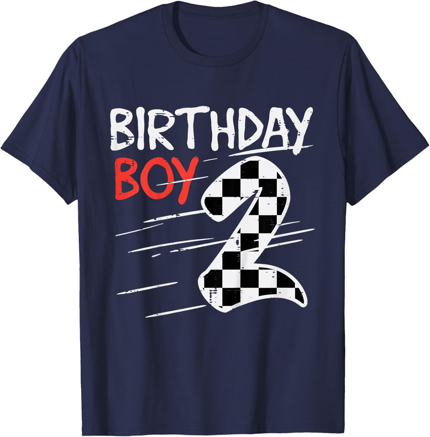 Kids 2nd Bday Racing Birthday Boy 2 Years Old Toddler Boys Kids T-Shirt - T-Shirt | Navy