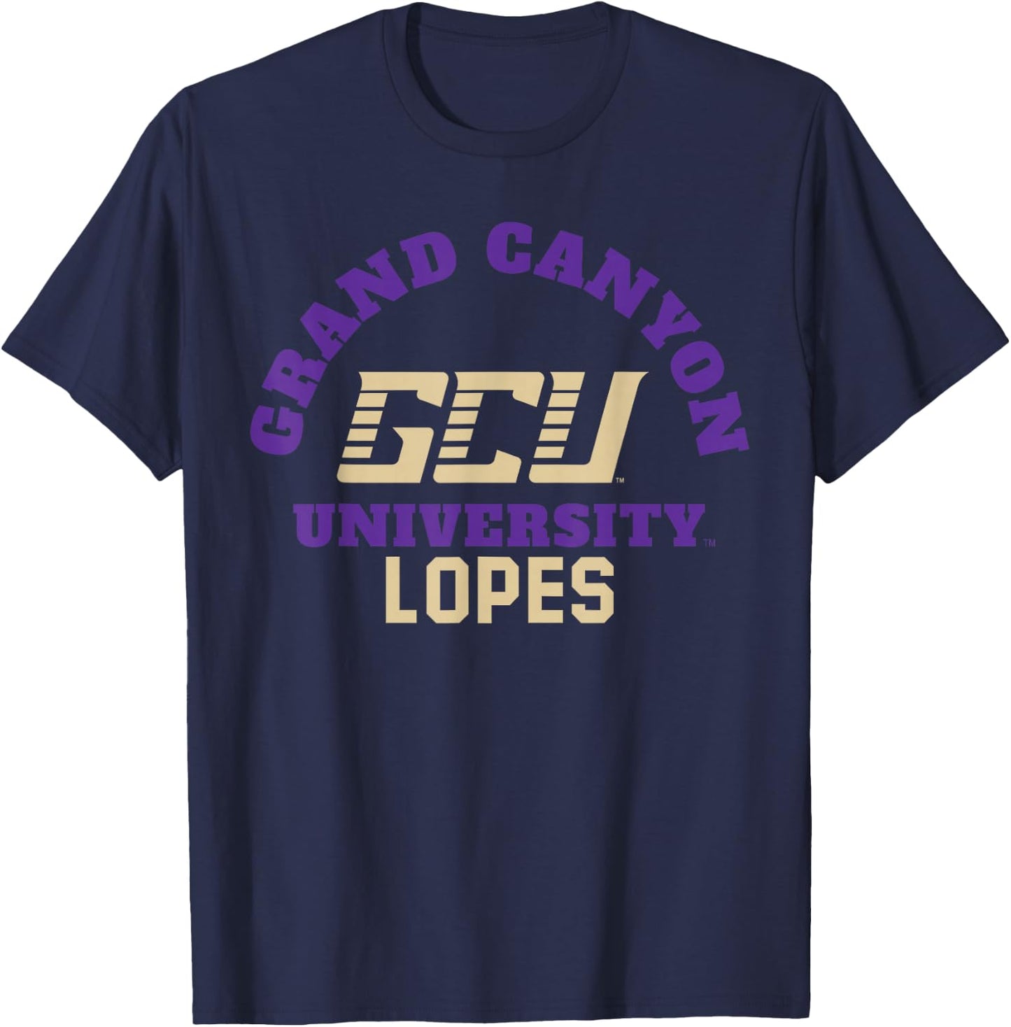 License Champs Grand Canyon University Lopes | Official NCAA | NCAFGCU006 , Small, White T-Shirt - T-Shirt | Navy