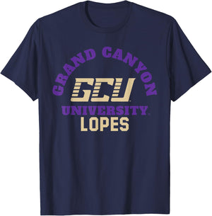 License Champs Grand Canyon University Lopes | Official NCAA | NCAFGCU006 , Small, White T-Shirt - T-Shirt | Navy