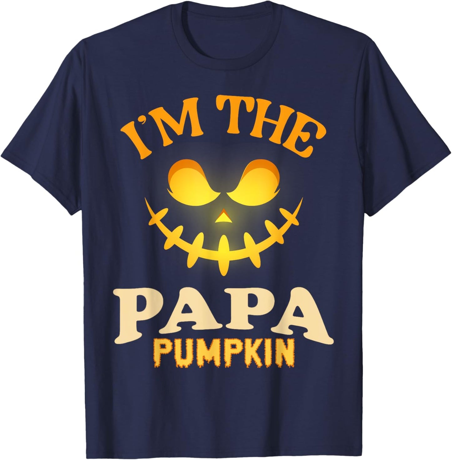 Papa Halloween Pumpkin Matching Costume T-Shirt - T-Shirt | Navy