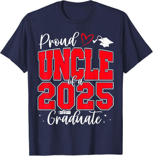Proud Uncle of a Class of 2025 Graduate Senior Graduation T-Shirt - T-Shirt | Navy