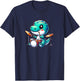Cool Dinosaur Drummer Cute Animal Music Design T-Shirt - T-Shirt | Navy