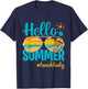 Happy Last Day Of School Hello Summer Lunch Lady T-Shirt - T-Shirt | Navy
