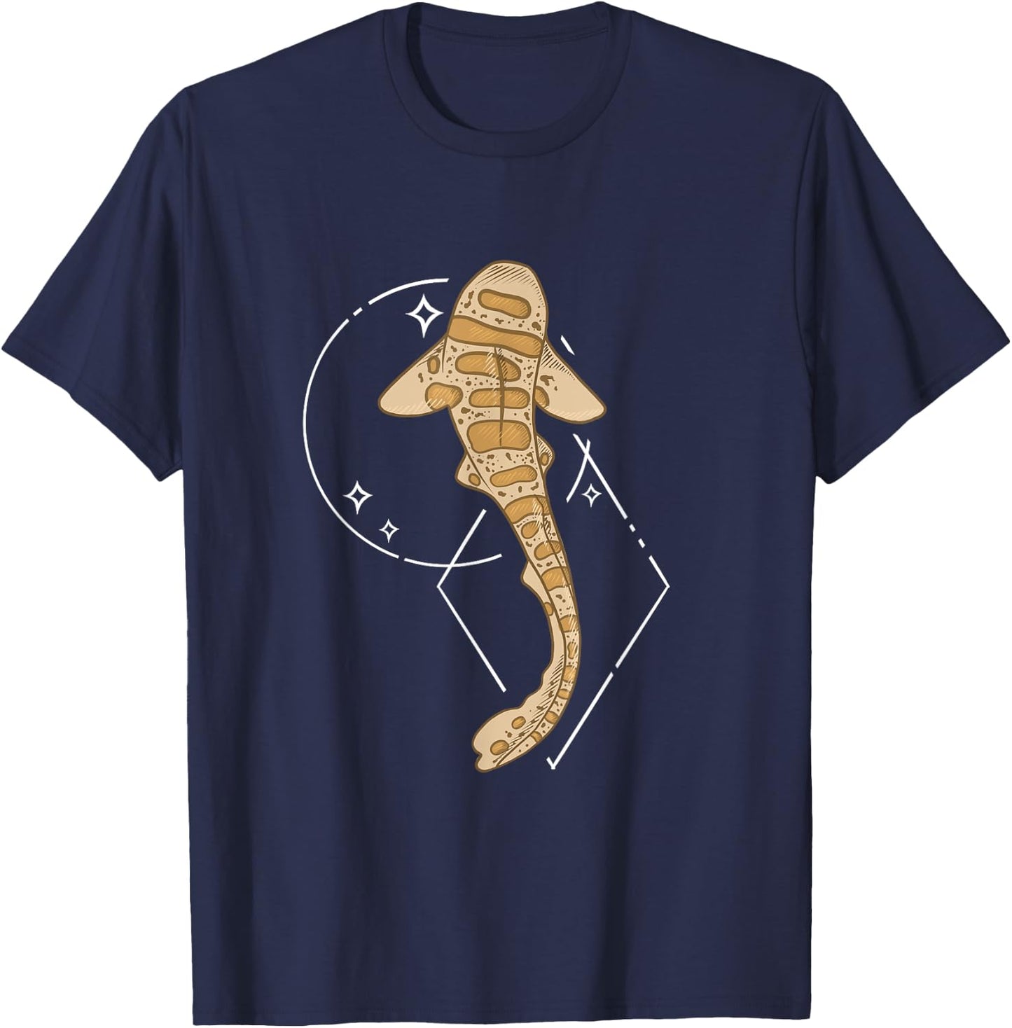 Leopard Shark Ocean Vintage Design T-Shirt - T-Shirt | Navy