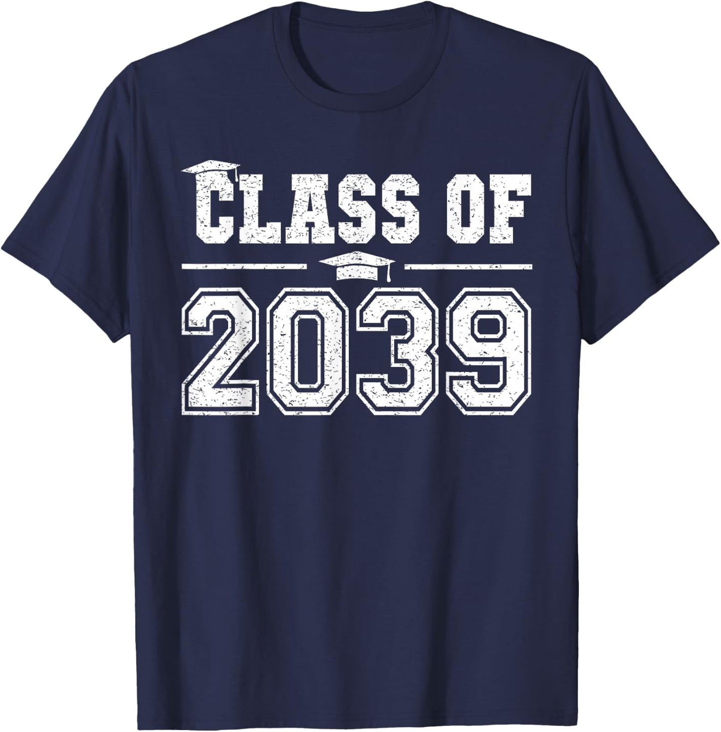 Class of 2039 Grow With Me Graduation First Day of School T-Shirt - T-Shirt | Navy