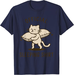 Official Sleep Shirt Cat Funny Men Women T-Shirt - T-Shirt | Navy
