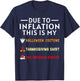 Due To Inflation This Is My Funny Halloween Costume T-Shirt - T-Shirt | Navy