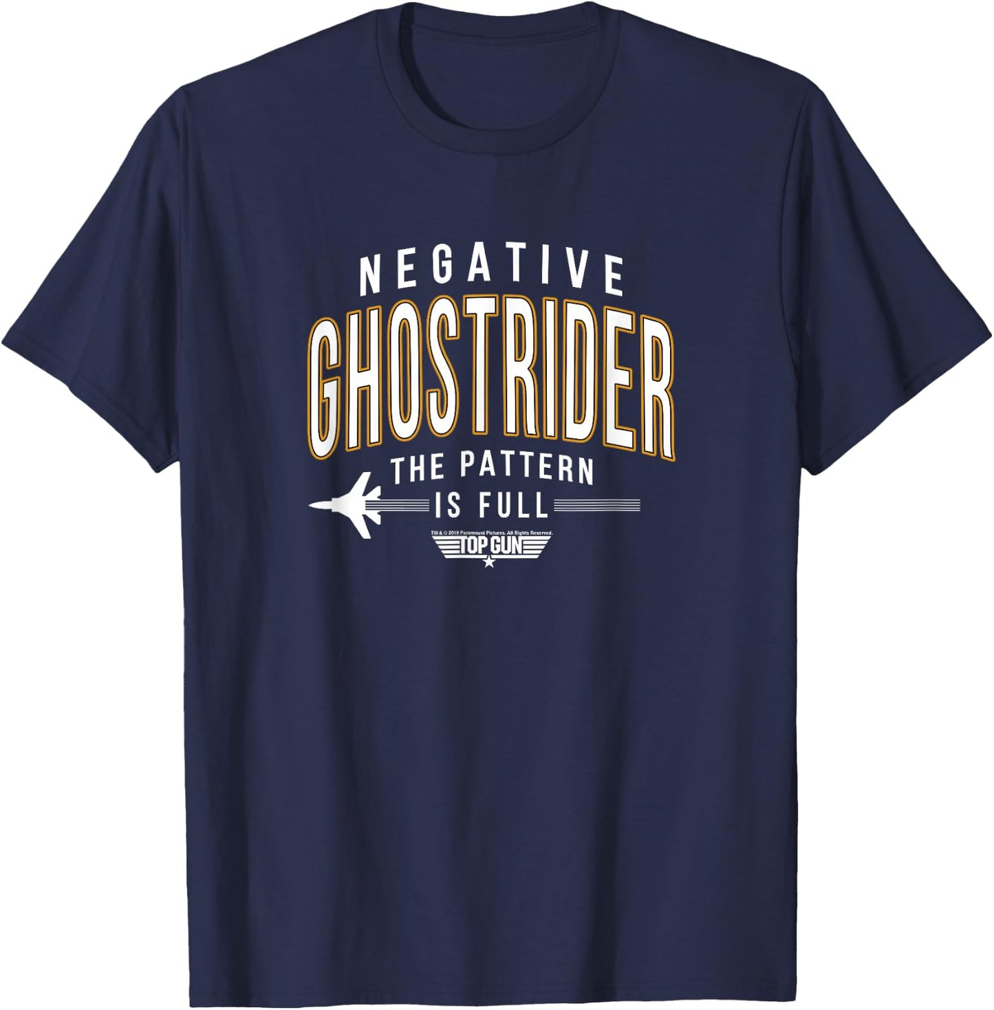Top Gun Negative Ghostrider Pattern is Full Text T-Shirt - T-Shirt | Navy