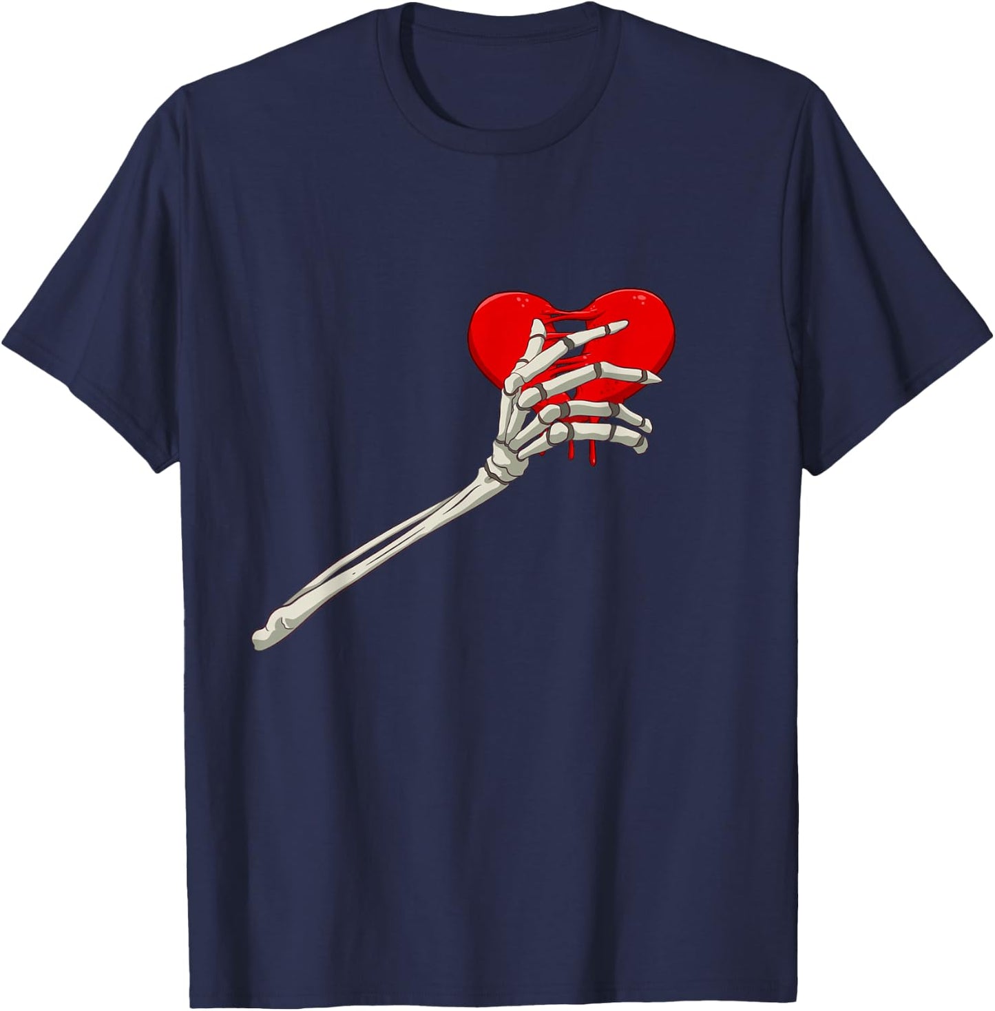 Skeleton Broken Heart Bones Divorce Breakup Heartbroken T-Shirt - T-Shirt | Navy