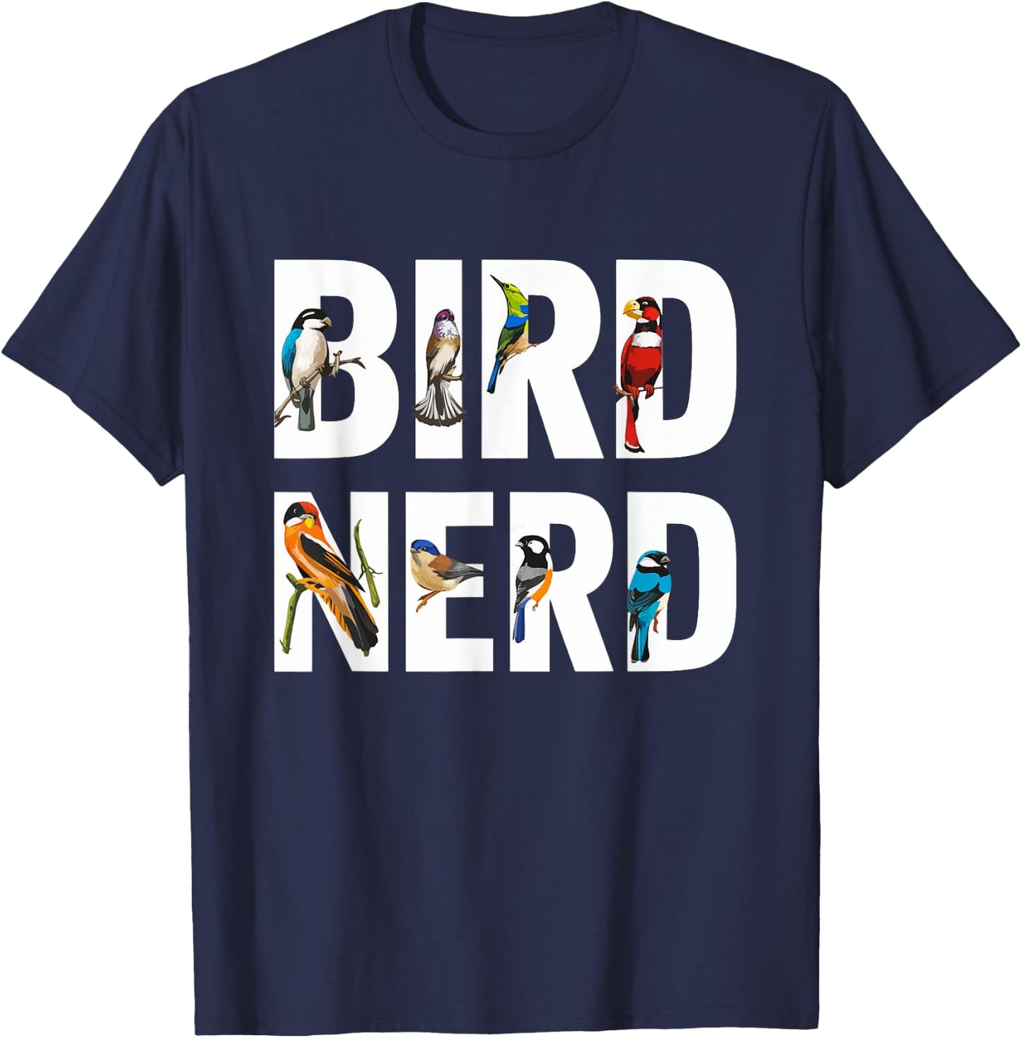 Birds Nerd Birdwatching Birdwatcher Bird Lover Funny T-Shirt - T-Shirt | Navy