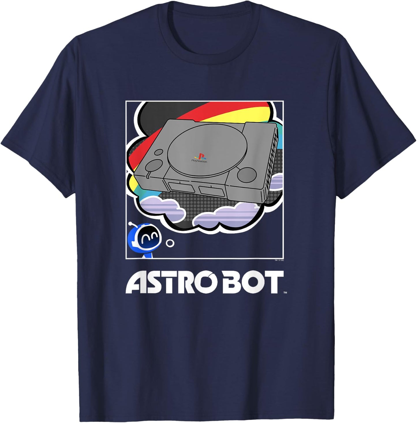 Astro Bot Dreams of PlayStation Gaming Video Game T-Shirt - T-Shirt | Navy