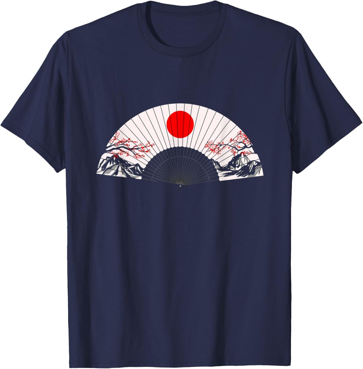 Japanese Hand Fan Bamboo Frames for Dancing Cosplay T-Shirt - T-Shirt | Navy