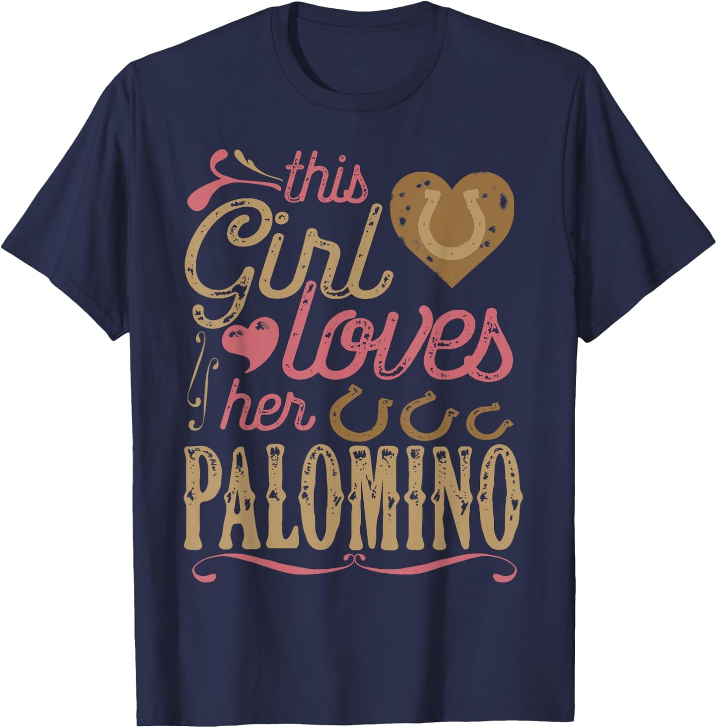 Palomino Horse Shirt - Palomino Horse Lover Gift T-Shirt - T-Shirt | Navy