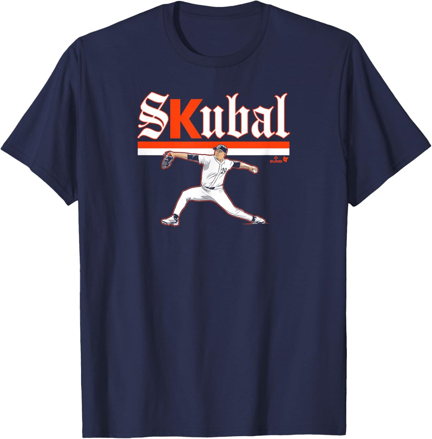 Tarik Skubal - Ace Pose - Detroit Baseball T-Shirt - T-Shirt | Navy