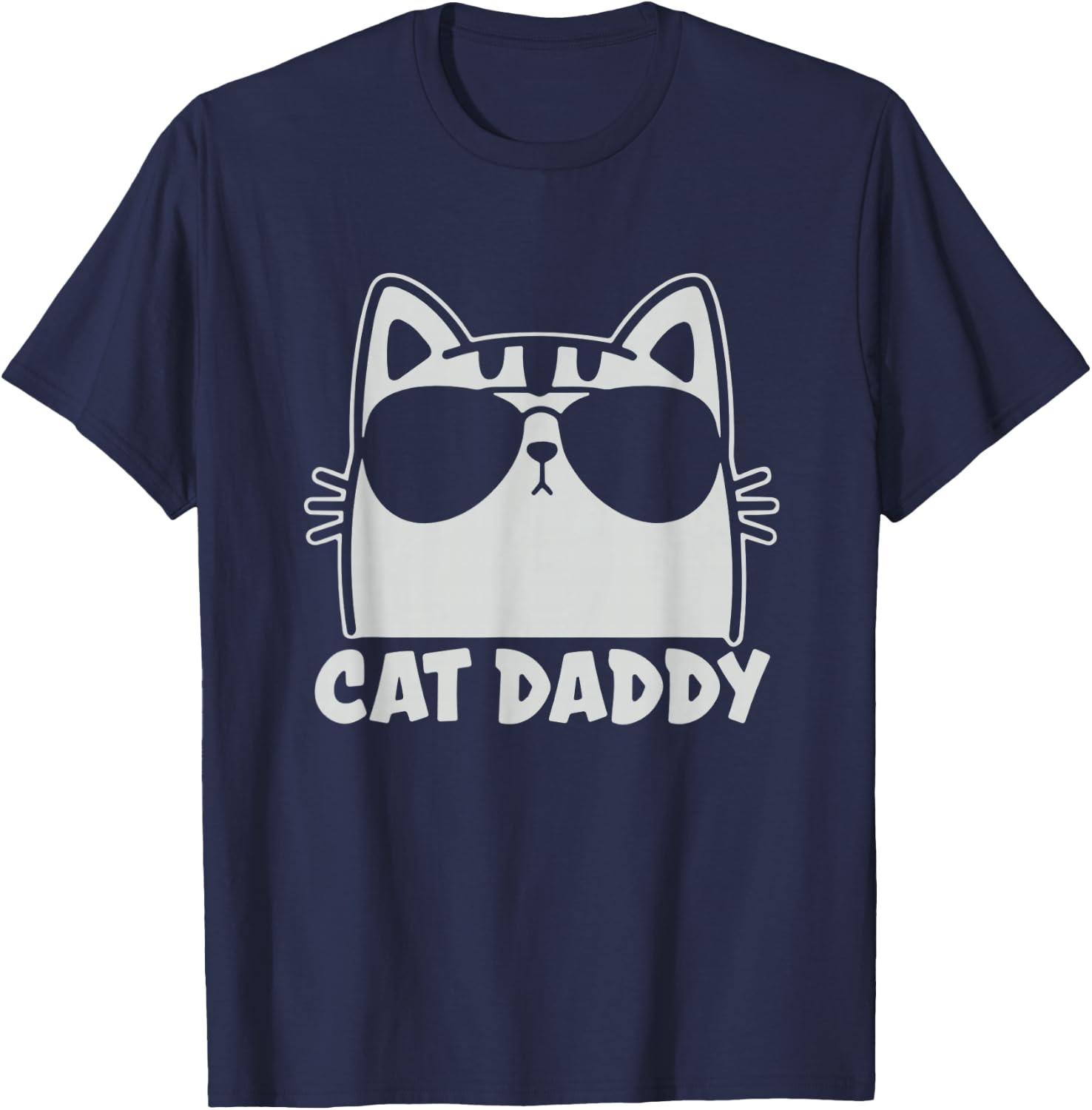 Cool Cat Daddy Sunglasses Funny Cat Lover Gift Father's Day T-Shirt - T-Shirt | Navy