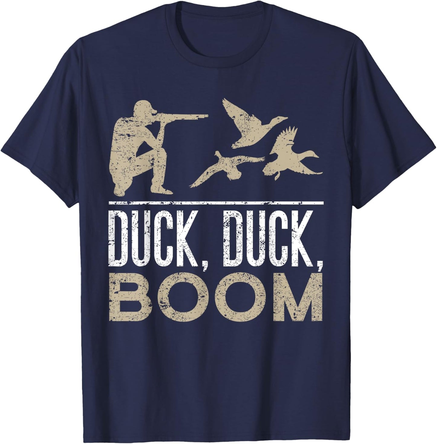 Duck Duck Boom Funny Duck Hunting T-Shirt - T-Shirt | Navy