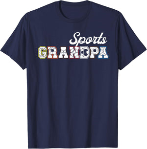 Sports Grandpa Sports Grandfather Sport Grandpa T-Shirt - T-Shirt | Navy