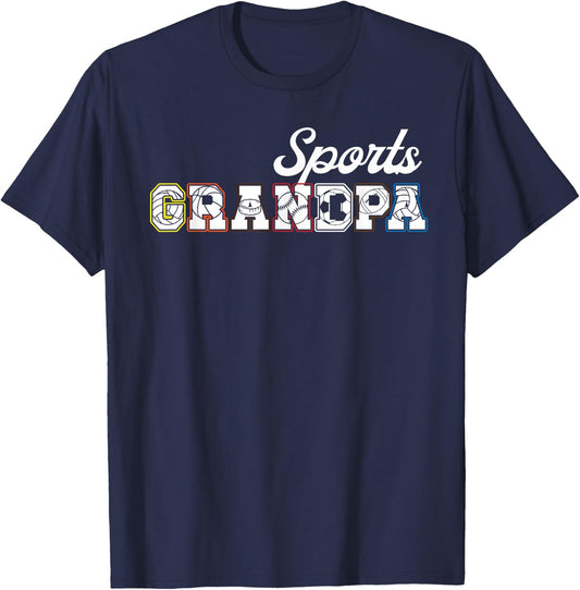 Sports Grandpa Sports Grandfather Sport Grandpa T-Shirt - T-Shirt | Navy