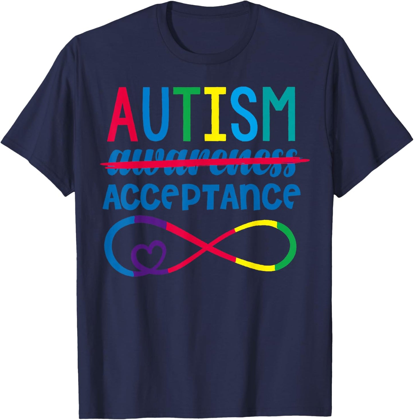 Red Instead Autism In April We Wear Red Autism Awareness T-Shirt - T-Shirt | Navy