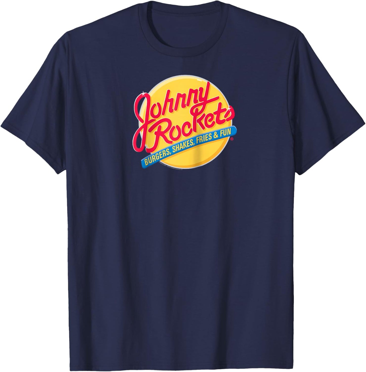 Johnny Rockets Vintage Logo Fast Food Raglan Baseball T-Shirt - T-Shirt | Navy