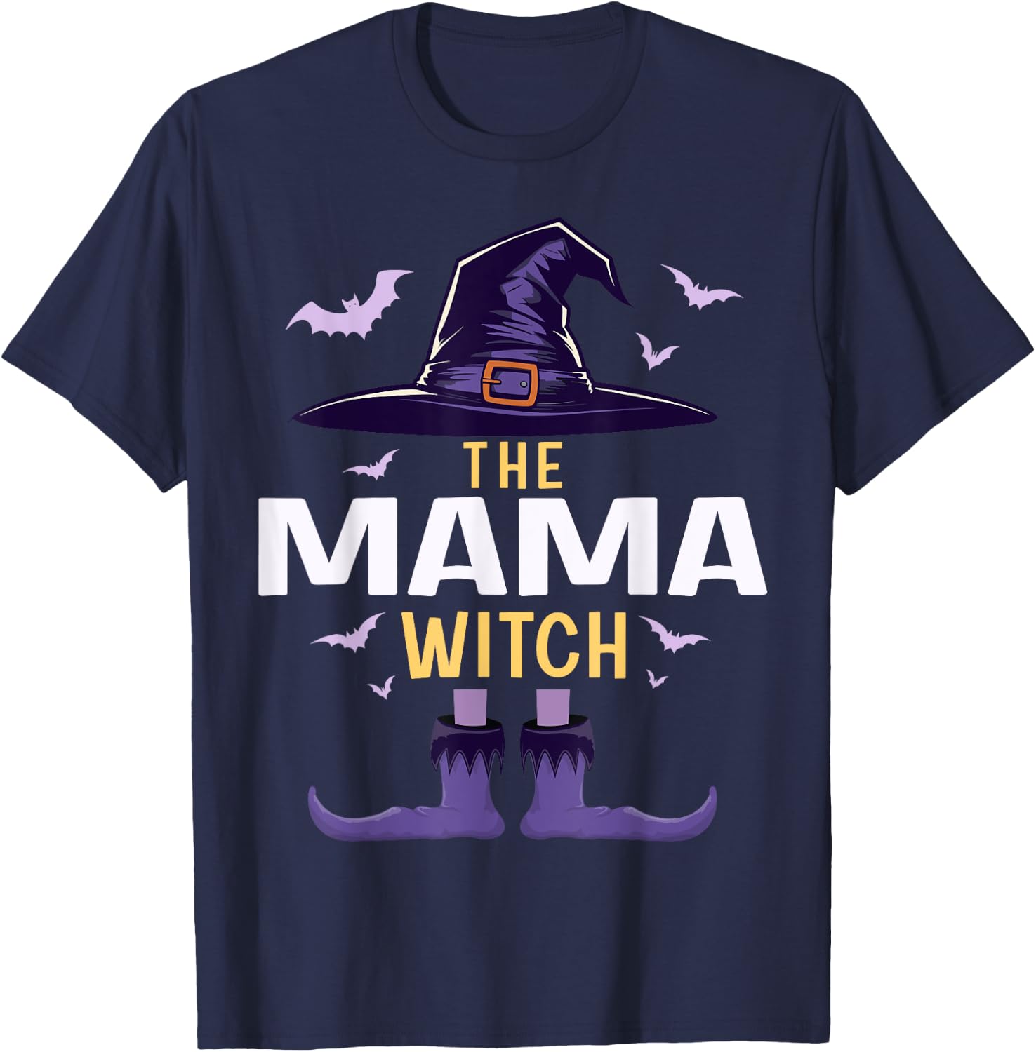 Mama Halloween Witch Group Matching Costume T-Shirt - T-Shirt | Navy