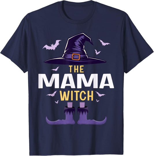Mama Halloween Witch Group Matching Costume T-Shirt - T-Shirt | Navy