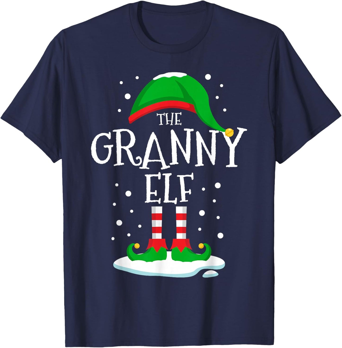 The Granny Elf Christmas Family Matching Xmas Grandma Funny T-Shirt - T-Shirt | Navy