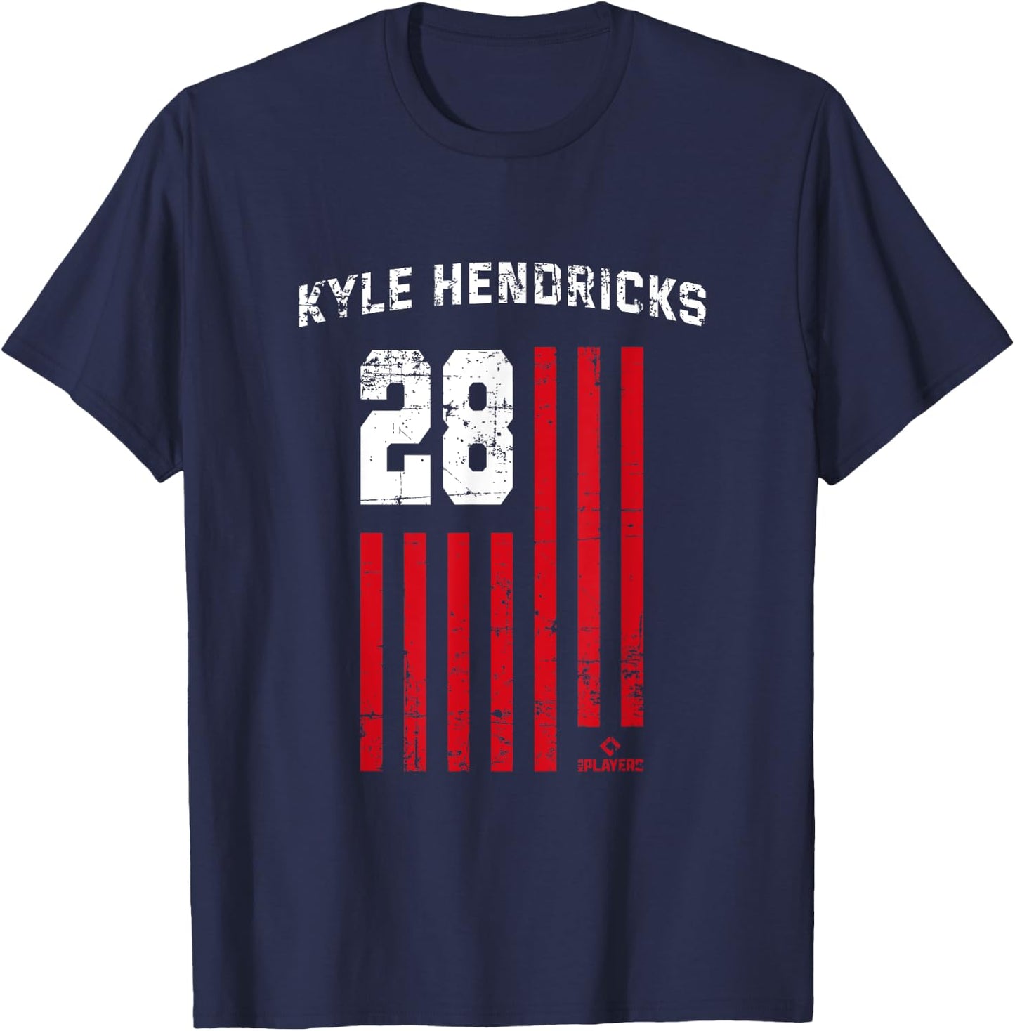 Kyle Hendricks Vintage Flag Chicago Patriotic Baseball T-Shirt - T-Shirt | Navy