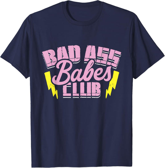 Bad Ass Babes Club Funny Motorcycle Gift Girls T-Shirt - T-Shirt | Navy