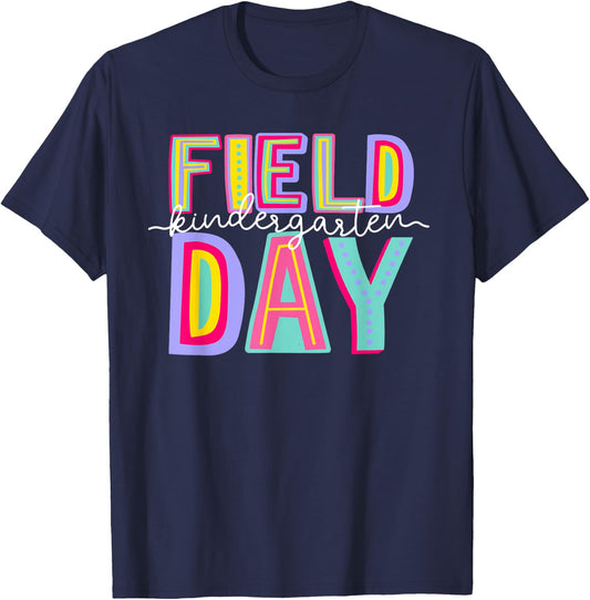 Field Day Fun Day Kindergarten Field Trip Student Teacher Women Kids T-Shirt - T-Shirt | Navy