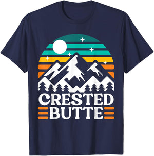 Crested Butte Skiing, Crested Butte Hiking, Crested Butte T-Shirt - T-Shirt | Navy