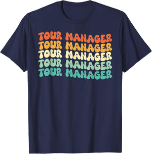 Groovy Tour Manager Job Title T-Shirt - T-Shirt | Navy