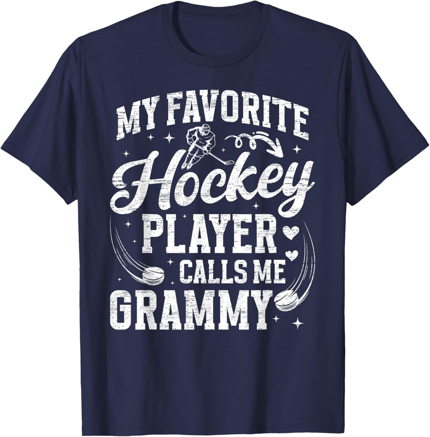 Hockey Grammy Grandma Proud Grammy Of A Hockey Player T-Shirt - T-Shirt | Navy