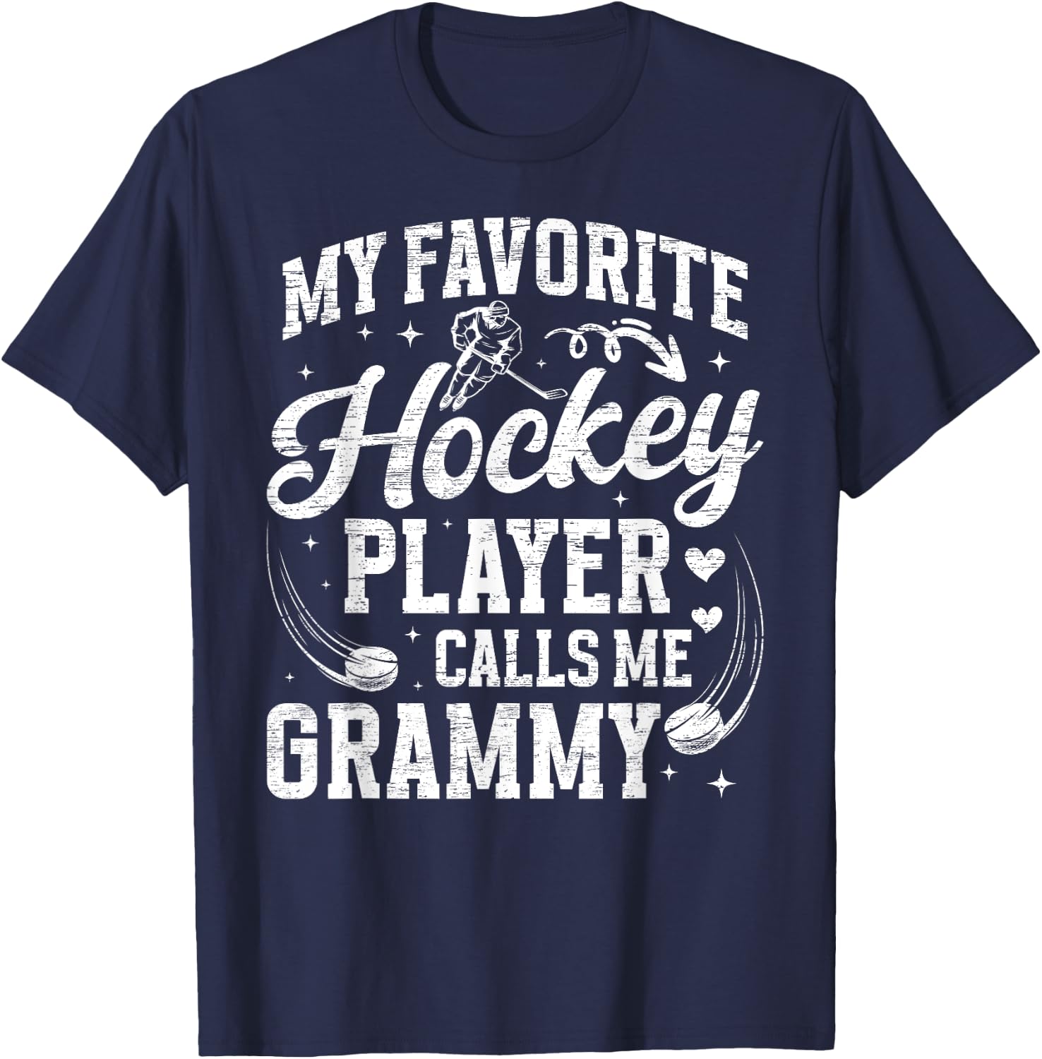 Hockey Grammy Grandma Proud Grammy Of A Hockey Player T-Shirt - T-Shirt | Navy
